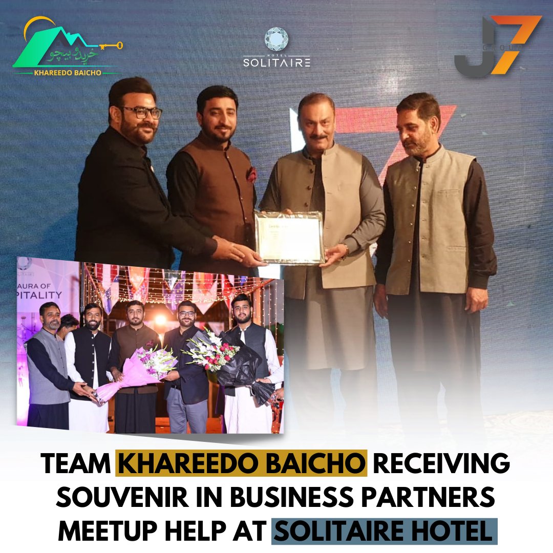 'Celebrating our strong partnerships and forging new connections at the Business Partners Meetup! Team Khareedo Baicho is honored to receive this souvenir, and we can't wait to see what the future holds!
#khareedobaicho #solitaire #j7group