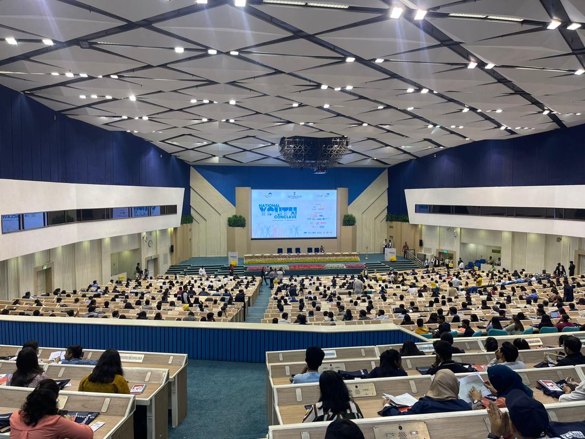 IndiaY20's tweet photo. The world is watching out for the power of India’s Youth. They will help achieve the goal of #Amritkaal, peace, well-being &amp; prosperity of all. Our future depends on youth' -  @JSecretary_SCM 

#NationalYouthConclave23 #Youth4Change #U20Y20India  #G20India 

@YASMinistry @g20org https://t.co/P6pTwbe7xP