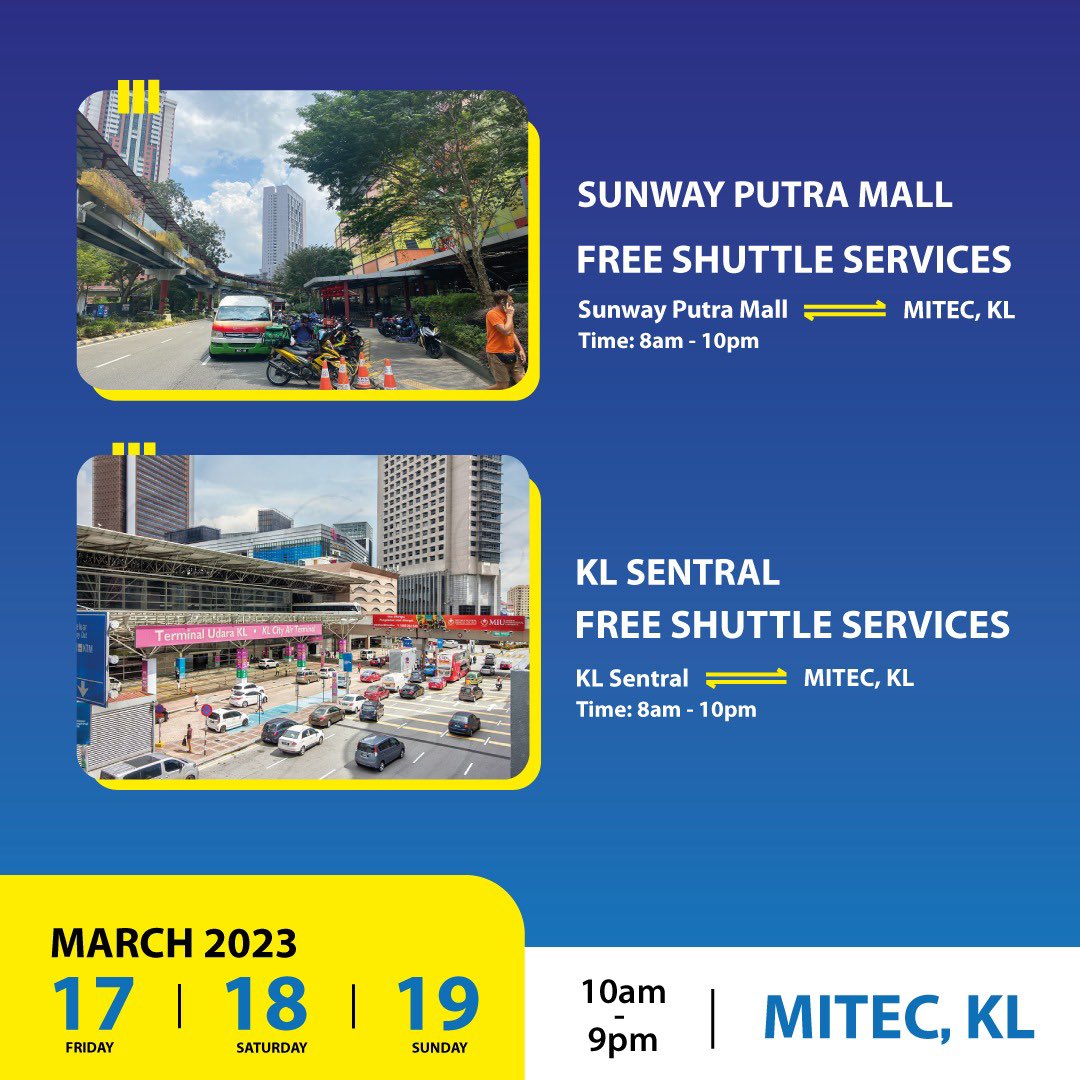 ahmed47322's tweet image. سيحدث باذن الله في نهاية هذا الأسبوع 
معرض السياحة وعروض السفر والاستجمام والانشطة 
فيما يلي بعض خيارات وقوف السيارات المتاحة لك بالإضافة إلى نقاط خدمة النقل المكوكية
مكان جديد هذه المرة ، وهو أكبر وأفضل!

#MattaFair2023 #MattaFair #JomCuti #KrazyMATTADeals