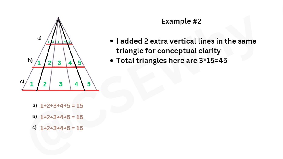 CseWhy's tweet image. #UPSC #Prelims #CSAT Tricks 1.0 (❤️this tweet to revise later)
Image 1: 'How many triangles?' I posted y'day w/ solution
Image 2: How to solve such Qs
Image 3 &amp; 4: 2 examples for conceptual clarity
Never mark such Q wrong now!
