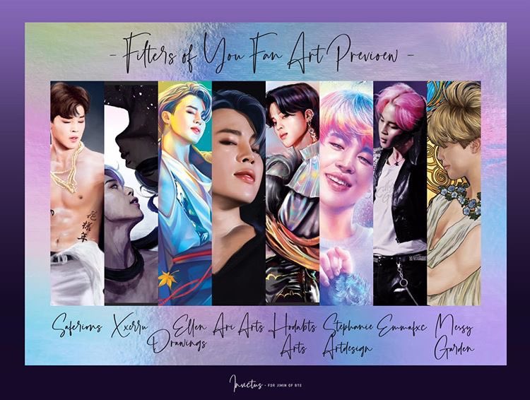 tania_feliciano's tweet photo. @bts_bighit Remember the wonderful artworks for @Invictus1013 Filters of You for Jimin ✨
MAMA 2014 - @saferions
Lie - @/Xxerru
MMA 2018 - @ellendrawings
Black Swan - @arii_arts
Filter - @Hodapark
Promise - @ArtisticStephy
Kitty Gang - @emmagfxc
Serendipity- @theMessyGarden
Masterpieces ❤️ https://t.co/LDfQM7MgJo
