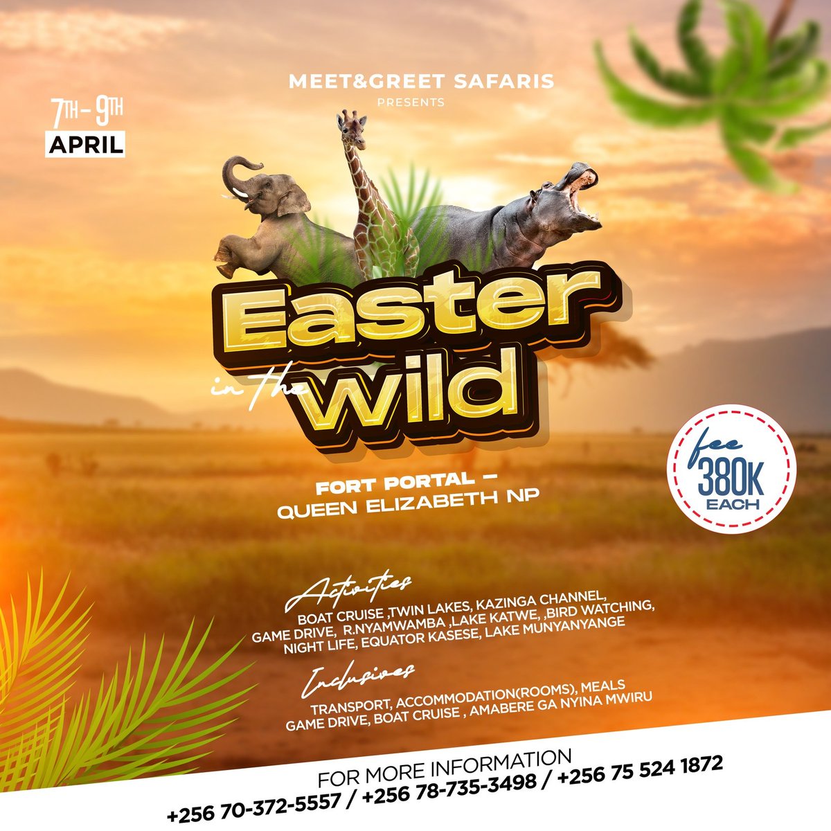 MeetandGreetUg's tweet photo. Take a weekend off and Travel you deserve it
#ExploreUganda
#EasterInTheWild https://t.co/Grz82yiuYV