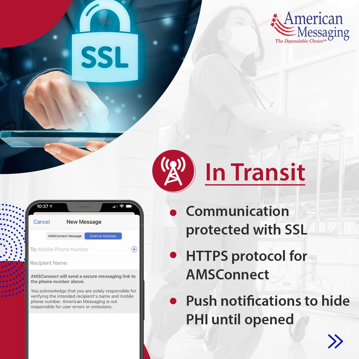 amsmsg's tweet photo. Our modern technology provides complete security and encryption for messaging traffic, while at rest, in transit or on messaging devices.
#ams #americanmessaging #messengerservice #securemessaging #paging #hospitalpagingsystem #criticalmessaging https://t.co/VsGFcDO7HB