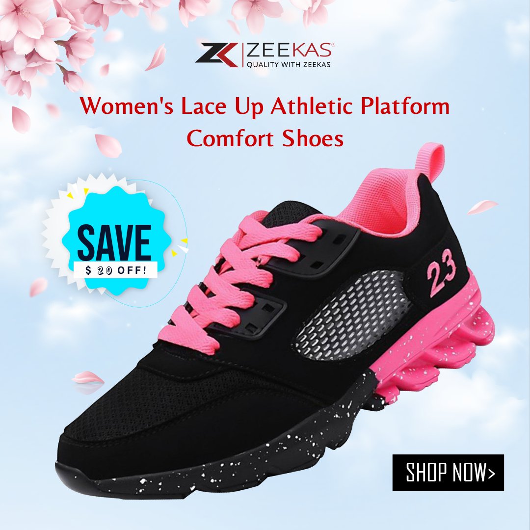 Zeekas3's tweet photo. #Zeekas Offers $20 OFF This #Women's Lace Up Pink With Black Athletic Walking Running Platform Comfort #Shoes In #USA.
Shop Now: https://t.co/pZACCIwQNN
#spring #springshoes #shoesformen #shoesforwomen #menshoes #womenshoes #shoe #springseasonsale #springseason #dressshoes #style https://t.co/7aZu54oOOI