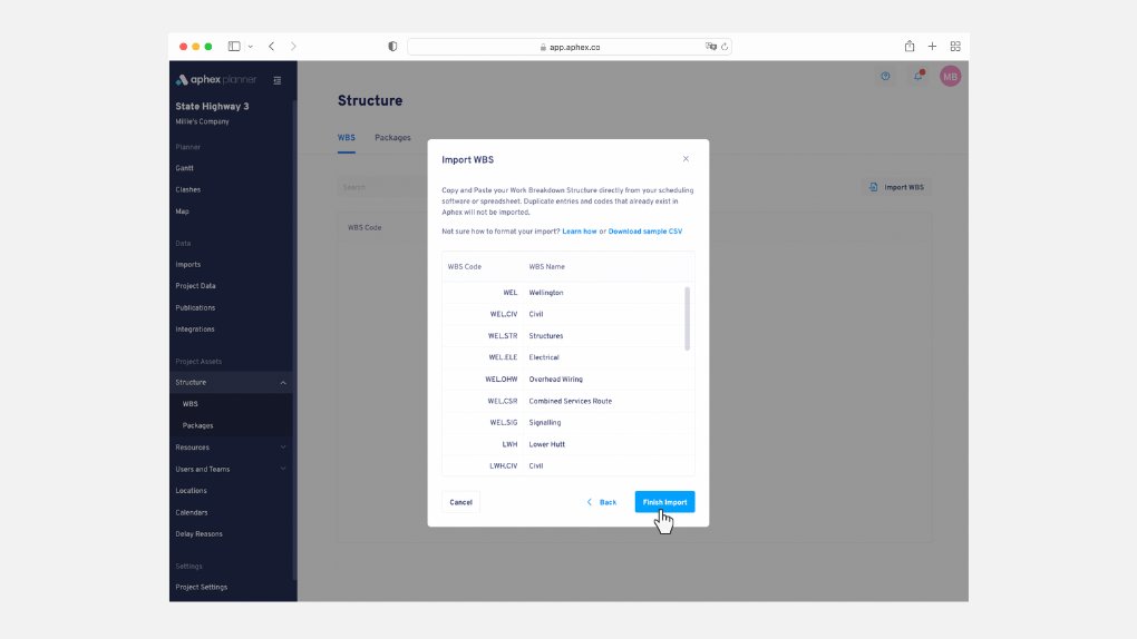 AphexHQ's tweet image. 🚨 WBS gets 3x better 🚨

We know, work breakdown structures are exciting already, but check out the three new features in Aphex:

1 - New WBS Controls

2 - Import WBS from CSV (or copy-paste)

3 - Save Changes

#aphexupdate #constructionschedule #shorttermplan