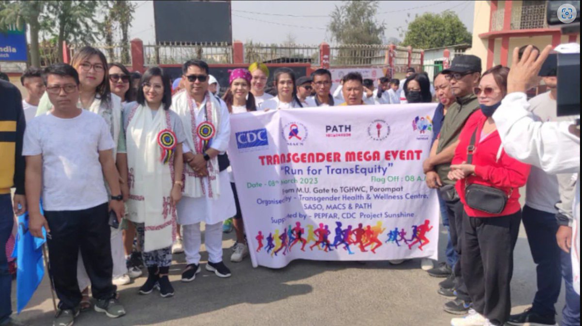 Ashahegde1's tweet photo. This #IWD2023, we ran for TransEquity 🏃‍♂️! Organizd by the #Transgender HWC, @ManipurAIDS &amp; @PATHtweets under Project Sunshine Phase II, this marathon aimed to sensitize people about issues facing trans communities vulnerable to #HIV &amp; advocate for #equity #inclusion. #PEPFAR20 https://t.co/5ndrH1v5SC
