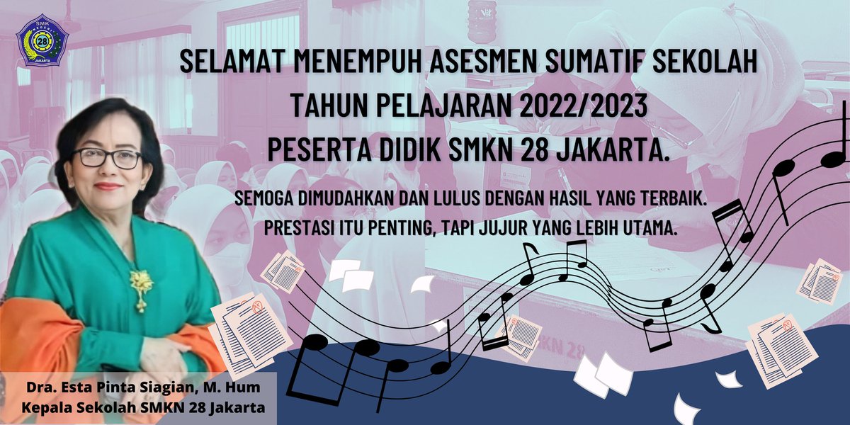 smkn28jkt's tweet photo. Semangat dalam menjalani ujian sekolah kakak - kakak! https://t.co/T7ghxliqXO