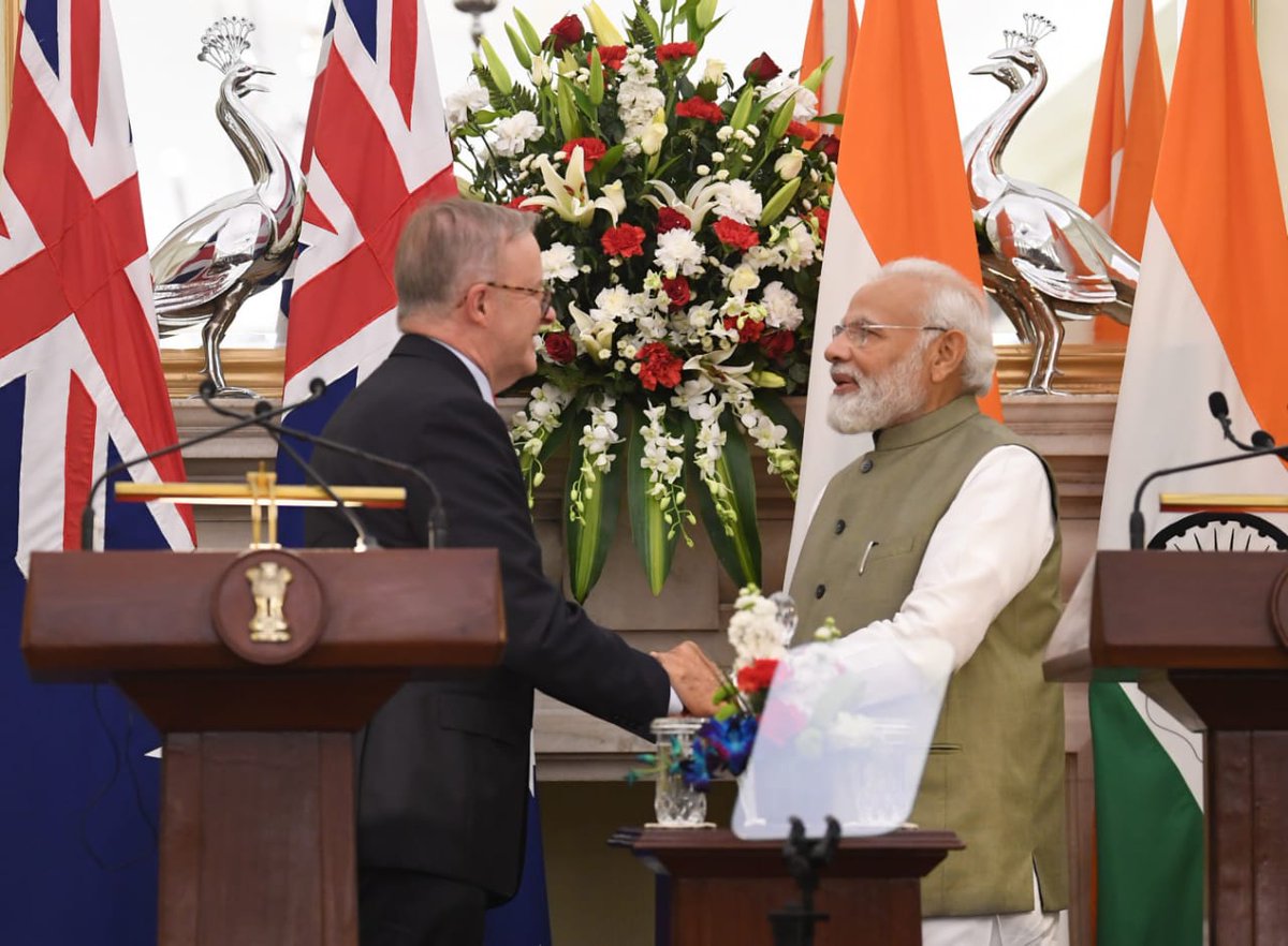 AIMtoInnovate's tweet photo. India-Australia's strategic partnership moves toward deeper collaboration in the areas of science and technology.

#AIM &amp; @CSIRO have signed a Letter of Intent to encourage cooperation and drive innovation in areas of national challenges and shared priorities of both countries. https://t.co/6EuqqmuiA8