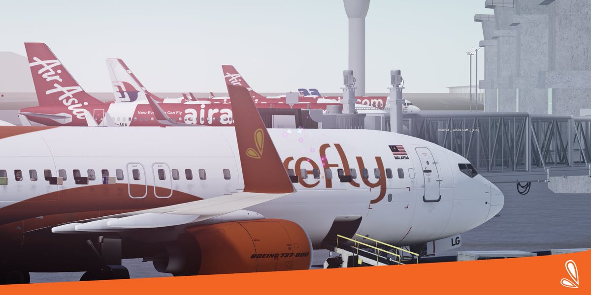 One of our rookie just arrived at Kota Kinabalu as FY 2850. Look at her shining brightly in the orange-scheme livery. Such a stunning view✨

📸@kitsu_nue

#roaviation #Roblox #RobloxDev #Plane