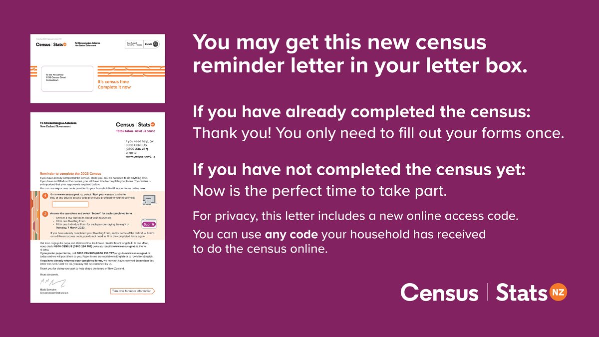 2023 Census | Aotearoa New Zealand NZ | 7 March 23 (@2023Census) / Twitter