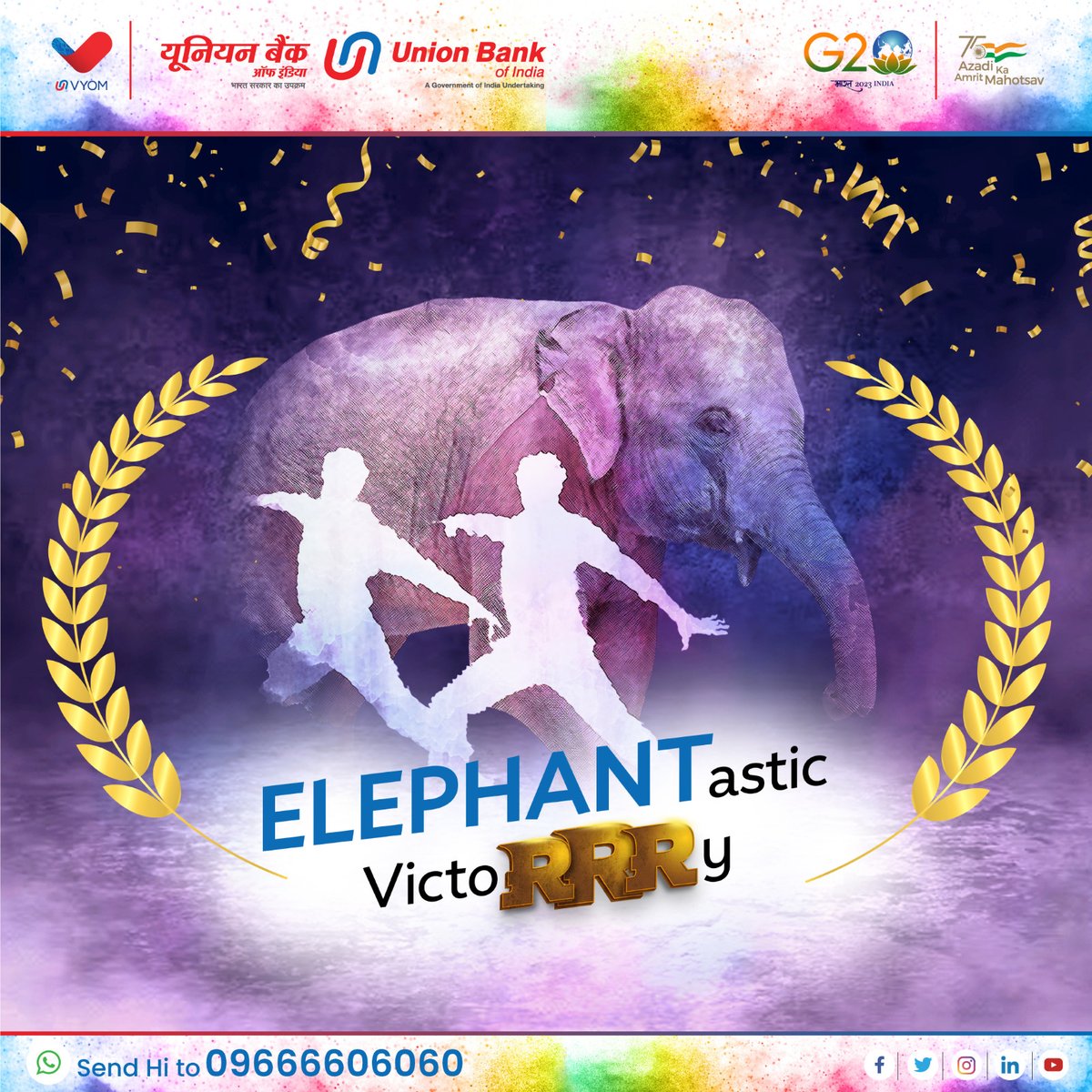 UnionBankTweets's tweet photo. #UnionBankOfIndia congratulates the winners of the prestigious #AcademyAwards and making the nation proud.

#GoodPeopleToBankWith #AmritMahotsav #Oscars95 #NaatuNaatu
#TheElephantWhisperers #RRRMovie #Oscar #IndiaatOscars https://t.co/RJDgZBs2Rv