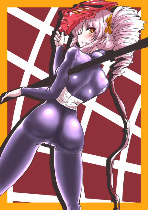 #如月ついつい月曜日今日のラバースーツです 