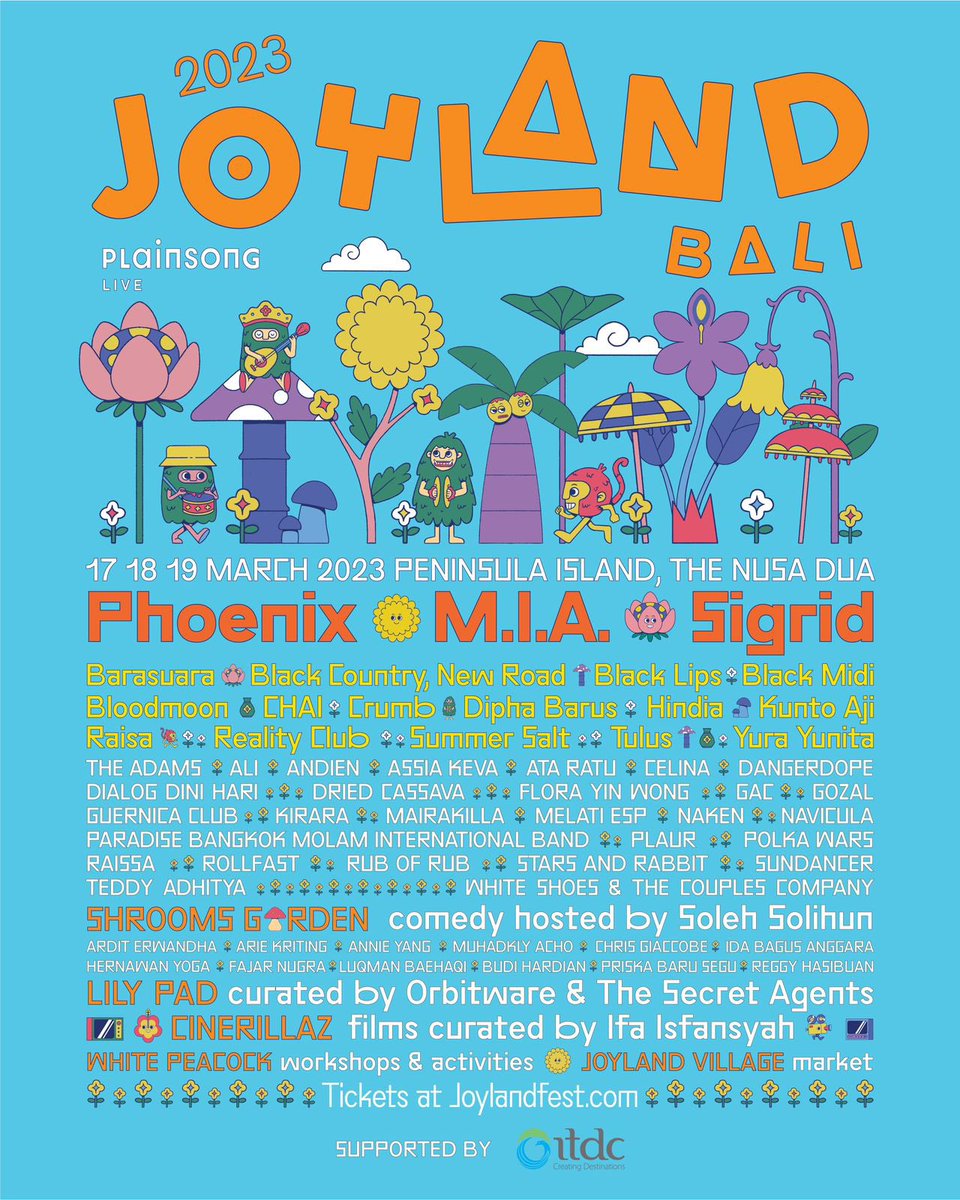 ITDC_id's tweet image. Halo Sahabat, jangan lewatkan acara seru #JoylandFestBali yang akan diadakan di Peninsula Island The Nusa Dua pada tanggal 17-19 Maret 2023!

Sederet artis keren akan tampil di festival tersebut, jadi pastikan kamu datang dan merasakan keseruannya!

#itdc #creatingdestinations