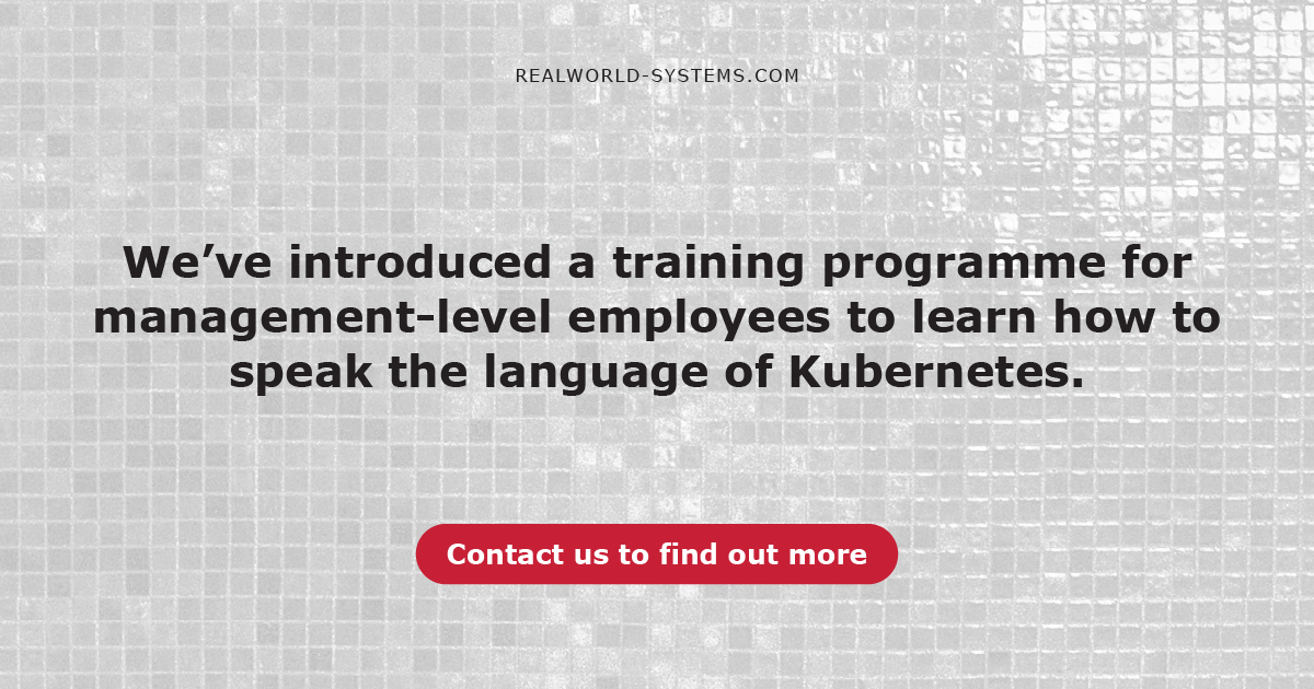 RealworldTweets's tweet photo. We've introduced a training programme for management-level employees to learn how to speak the language of Kubernetes.
https://t.co/xARHrXY21R
#RealworldSystems #InnovativeSoftware #SoftwareSolutions #SaaSProvider https://t.co/6E8Hn71yYR