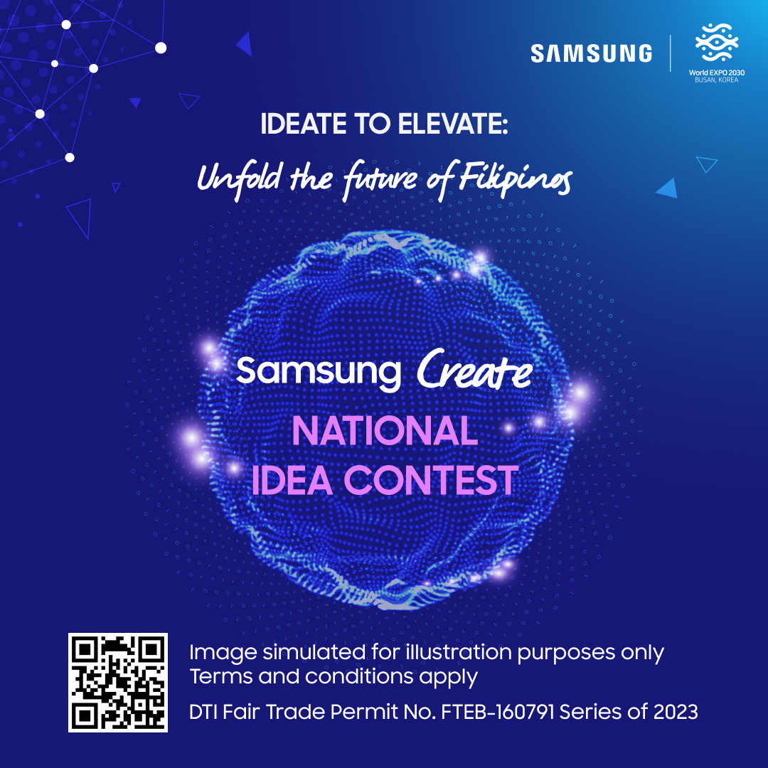 SamsungPH's tweet photo. Up for a challenge? Join Samsung Create and unfold the future of the Philippines! Submit your ideas on AI, Immersive/Metaverse, Robotics, and Network/Connectivity at https://t.co/7zl6wDGfBL
#SamsungCreate #IdeateToElevate https://t.co/rZpVIka3Mh