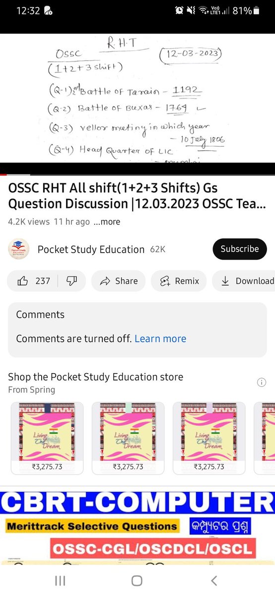 Rajit45's tweet photo. It's sad that the department has taken no action perhaps_youtubers are still sharing RHT questions before they are officially released &amp; helping the end day aspirants to secure much marks, exam fairness &amp; candidates hardwork at risk @abhayips86 @CMOdisha @GovernorOdisha https://t.co/CLsE2LMxgM