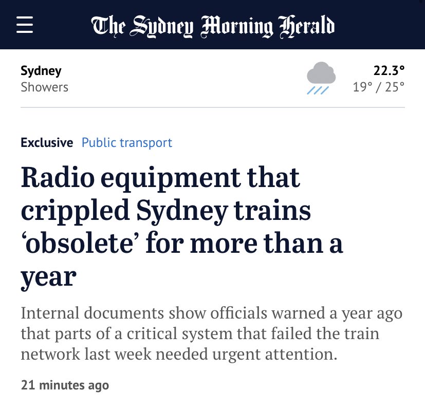 aliveisalice's tweet photo. … But did @TransportforNSW ever flag this urgency with the sitting government? Or did the pack of Yes-Men atop these agency’s stay quiet, like the gormless, paralytic worms they are? #RobSharp #SydneyTrains @smh @Dom_Perrottet #nswpol #nswelection https://t.co/Nsz35GCWjw