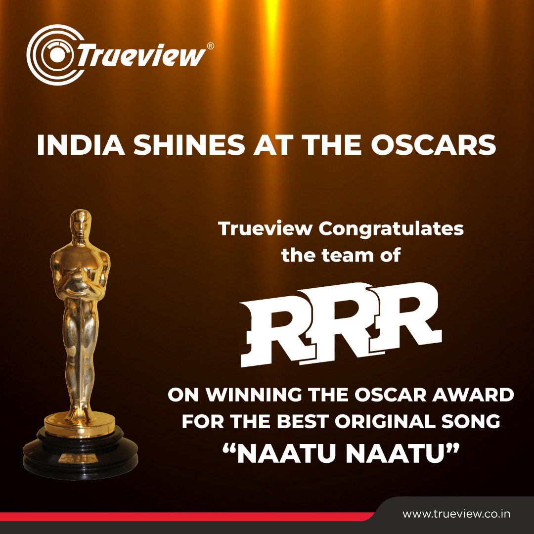 Trueview_India's tweet photo. Incredible day! Such a proud moment for all Indians at the #Oscars !

Congratulations #India 🇮🇳
For an achievement by team #RRR and team #TheElephantWhisperers!

#AcademyAwards

#trueview #trueviewsecuritysolutions    #NaatuNaatu #Oscars95 https://t.co/aNqaHIBpGz