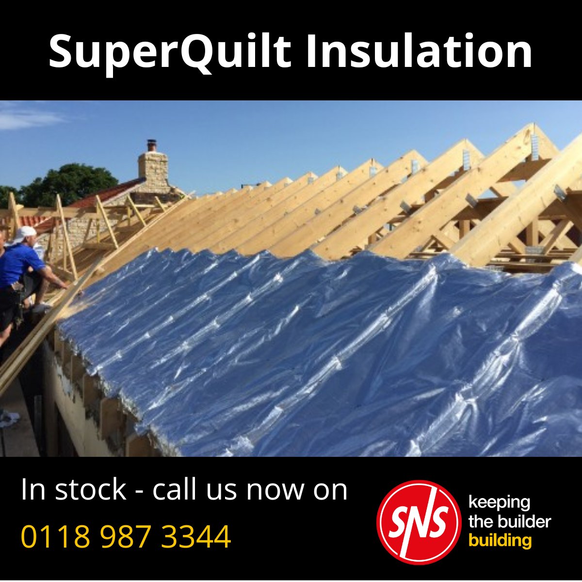 Looking for an adaptable multilayer insulation solution?
SNS are leading stockists of SuperQuilt, the only multifoil insulation product to use aluminium foil in the outer layers.

Visit our website at snsbp.co.uk, or contact us on 0118 987 3344.