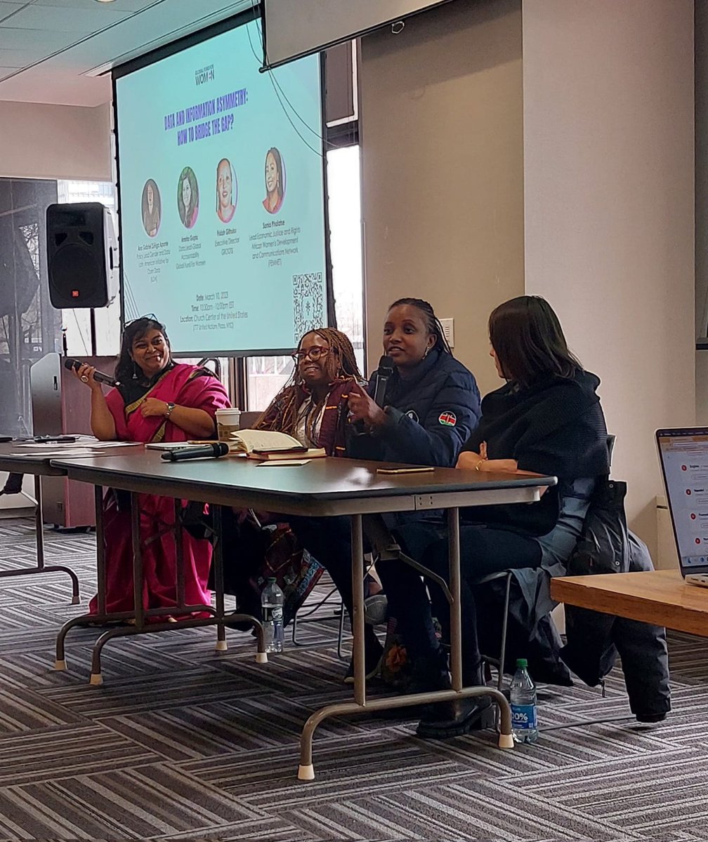 #CSW67 Our ED ~ @fridah_githuku  was in a panel discussion hosted @GlobalFundWomen   looking at how #data and information asymmetry plays out and how we can bridge the gap.

' Co-create data so that it reflects the realities on the ground' Fridah.  1/3 

#Genderdata
#dataccess