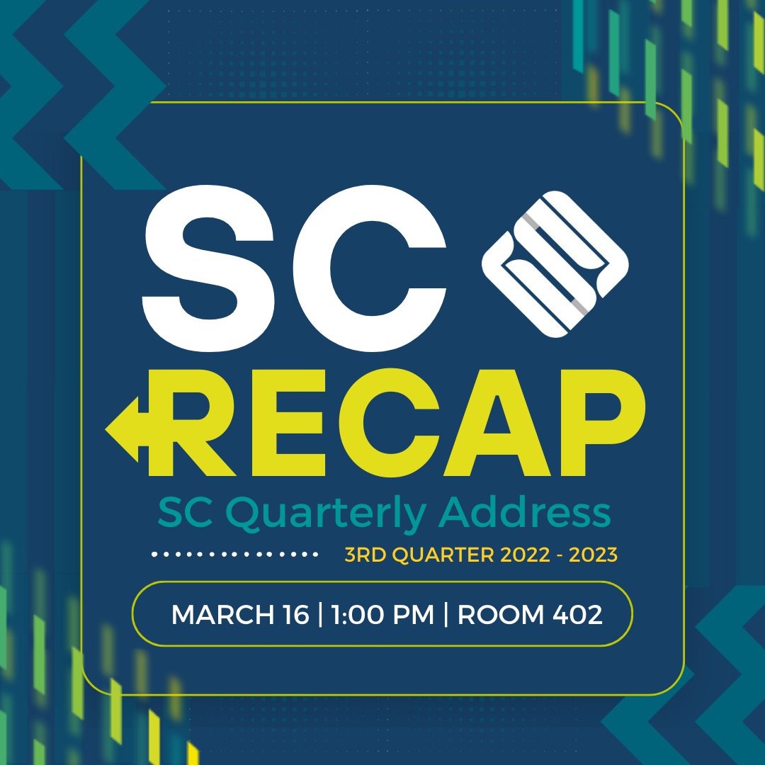 theciitsc's tweet photo. Heads up, Weavers! 📣

Let's take a recap on the CIIT Student Council's recent events and initiatives, and get to know its upcoming projects.

The SC Recap of Q3, SY 2022-2023, will be held F2F this Thursday, March 16, 1 PM at Room 402.

See you there!
#CIITSCRecap https://t.co/5ICv7jo9Kr