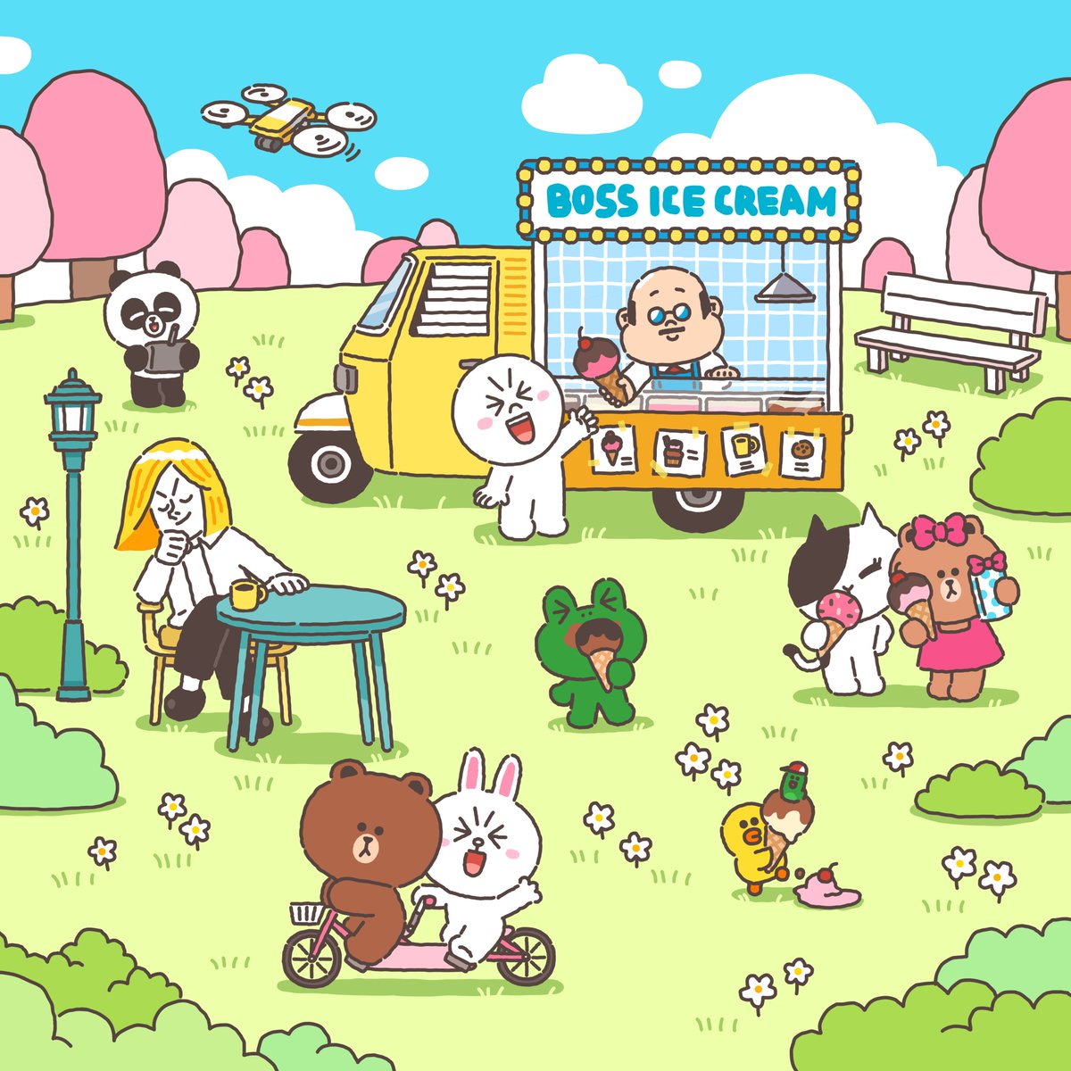 LINE FRIENDSの仲間たちと一緒に春を迎えよう！🌸🌼 #ブラウン #コニー