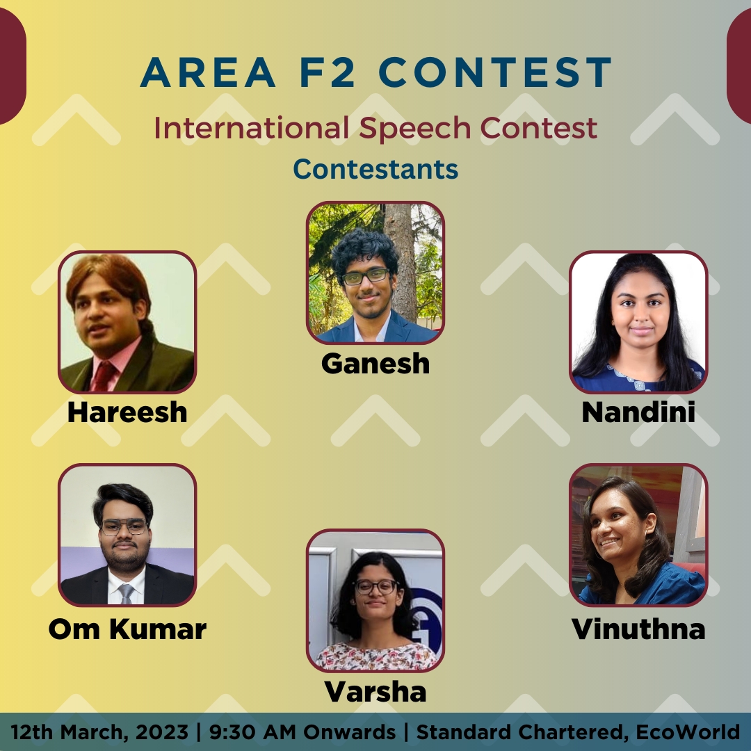 omk01_tsavvy's tweet photo. Here are the Astounding Speakers of Area F1 & Area F2:
- International Speech Contest.
@Toastmasters
#contests #areacontests #areaf1 #areaf2 #divisionf #internationalspeechcontest #isc #communication #publicspeaking #leadership https://t.co/f2dfeLw729