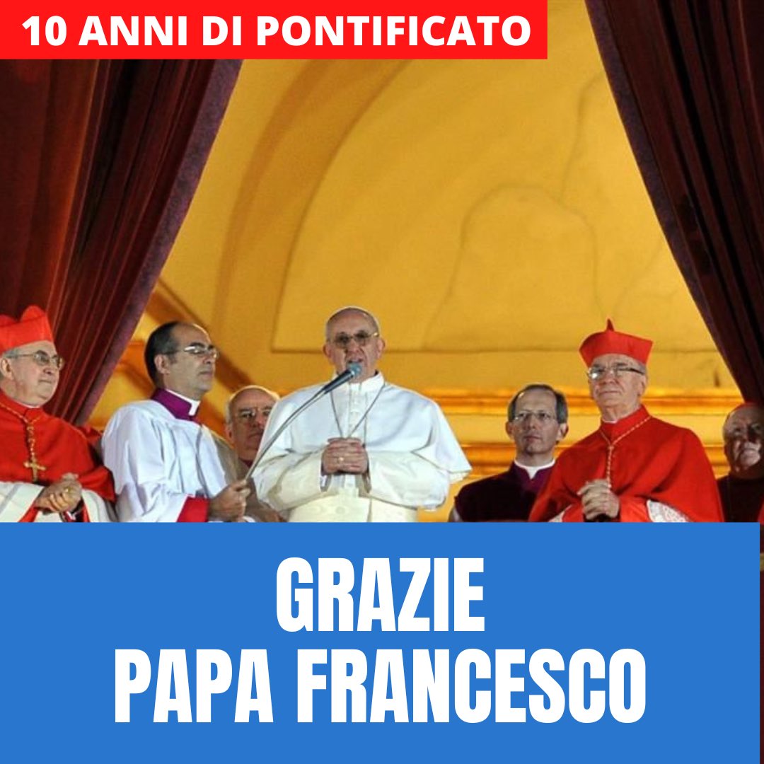 Avvenire_Nei's tweet photo. Oggi ringraziamo il Signore per i 10 anni di pontificato di #papafrancesco 
E crediamo che il miglior modo di farlo sia, come ci ha chiesto lui stesso tante volte in questi anni, pregare per lui. https://t.co/cItbV2cXEg