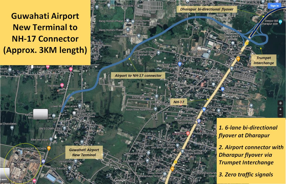 B_Handique's tweet photo. @himantabiswa Sir, proposing an idea to connect Guwahati Airport to NH-17 which should be planned as early as possible to minimize land acquisition hassles (unsure if any idea already planned). Hope the needful will be done.
@CMOfficeAssam @GuwahatiAirport 
#GHTairportConnector https://t.co/ZGL5W7q1BB