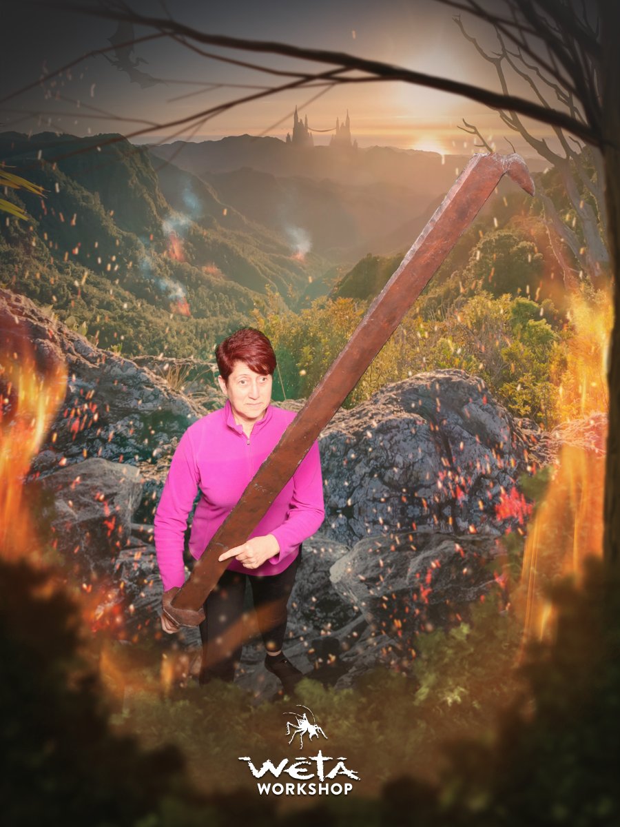 cinebeth's tweet photo. Found this really big orc sword lying around @wetaworkshop and tried to walk out with it but the security camera caught me. Damn. Fortunately I have a smaller one at home.
#weta #wetaworkshop #orcsword #tour #wetacave #lotr #peterjackson #newzealand #vacation #geekgirl https://t.co/dITaKBf4dZ
