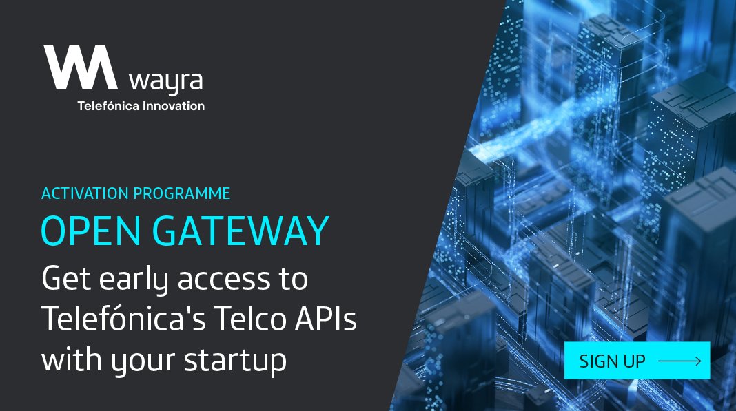 Wayra's tweet image. 🚀 Wayra Activation Programme #OpenGateway ⭐ is here !!!!

If you are a startup and want to benefit from @Telefonica&apos;s network capabilities 🌍… SIGN UP! 

👉🏼activationprogramme.wayra.com/en/opengateway

#WeScaleStartups | #WeAreWayra