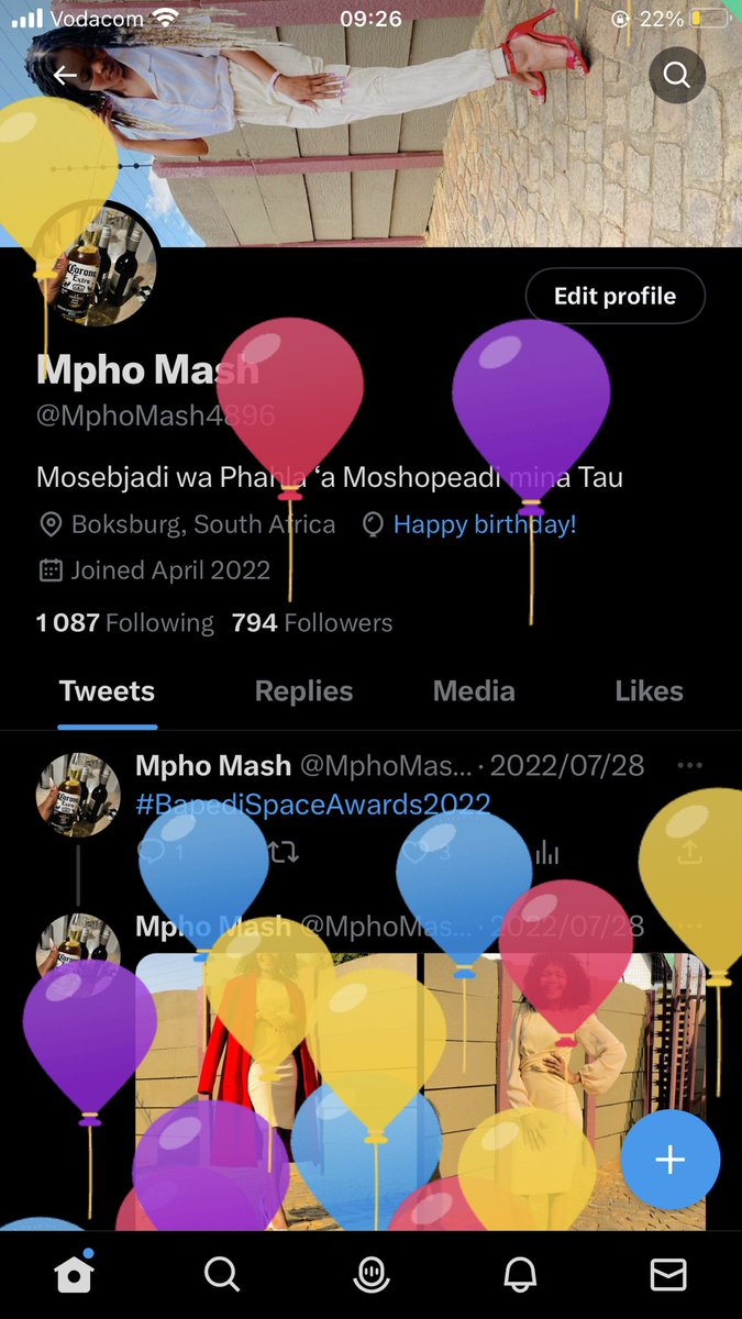 MphoMash4896's tweet photo. I got balloons 🎈 today. This is the day which the Lord have made,  I will  rejoice and be glad in it https://t.co/Cd79QeXf0W
