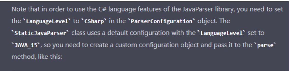 ftomasse's tweet image. Chat-GPT is just making stuff up. And then people write to me asking if what they heard from Chat-GPT about #JavaParser is actually true.

No, it is not! 

If you use a robot that gives you pseudo-random answers, then you should do the work of verifying them.