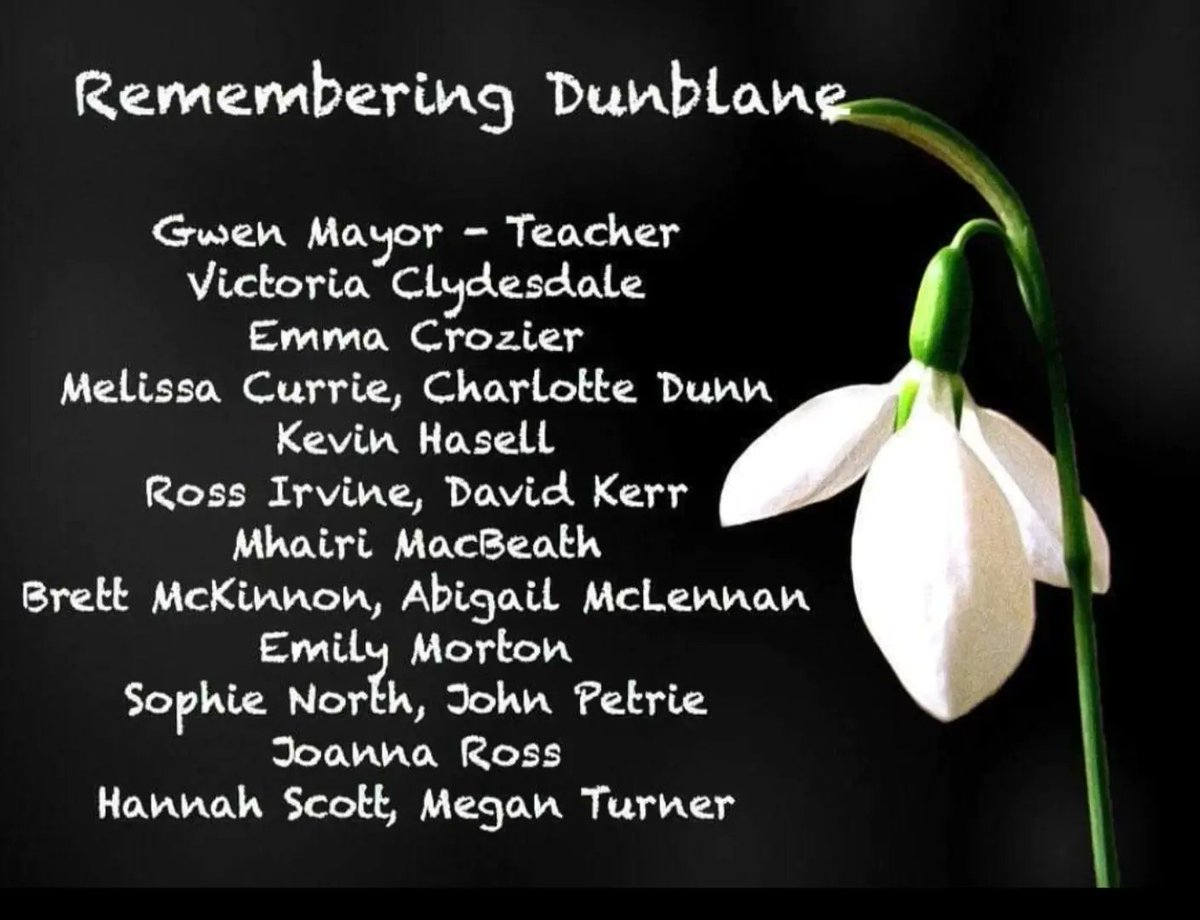 27 years on the heartache is still the same,the grief never leaves the families of Dunblane
Gwen Mayor who was only 45 years old and the beautiful children who were aged 5 or 6 taken to soon,remembered forever 
#Dunblane #alwaysremembered #family #themissingpiece #SayTheirNames