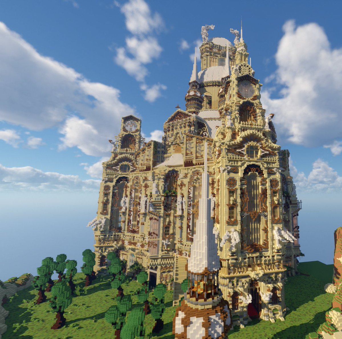 oyasai_io's tweet image. おやさいエースの一人による
「聖教会」
スケール感がすごい！

/sltp 9446

制作 : @chi_nasz 

#おやさい鯖 
#マイクラ建築
#Minecraftbuilds