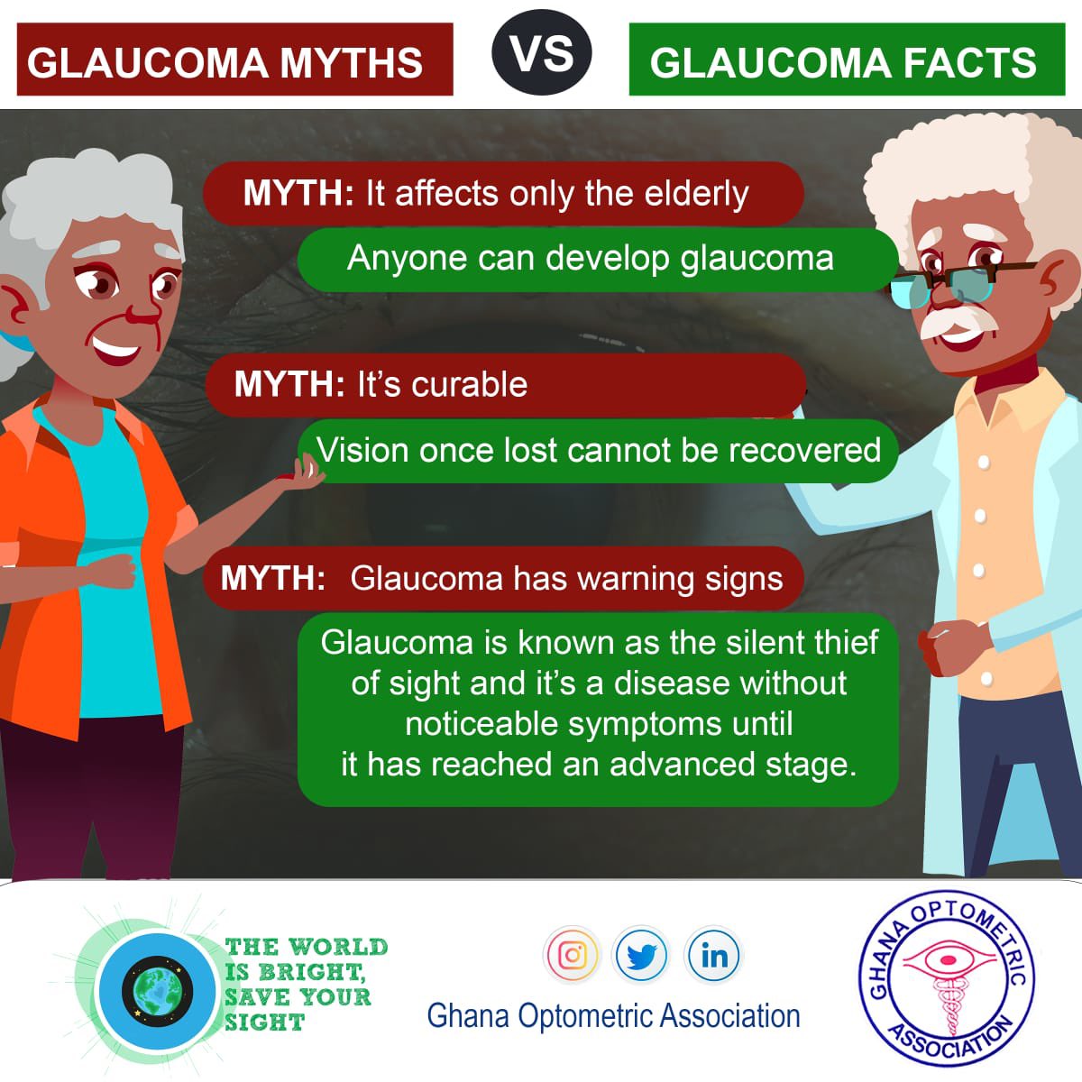 Some myths❌ versus facts✅ about GLAUCOMA

#WorldGlaucomaWeek
#EyeHealth
#Optometrists