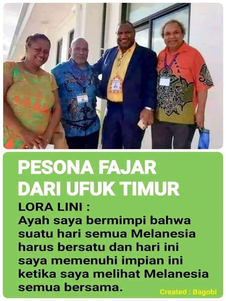 WestPapua1962's tweet photo. Ket:
1. Lora Lini anak pendiri negara 
    Vanuatu juga Perdana menteri 
    pertama Walter Lini. 
2. Benny Wenda ketua ULMWP 
    juga Presiden sementara negara
    Papua Barat. . 
3. James Marape Perdana Menteri 
     Papua New Guinea. 
4. Yakob Rumbiak Juru bicara 
     ULMWP. https://t.co/BIMDQs7tQ9