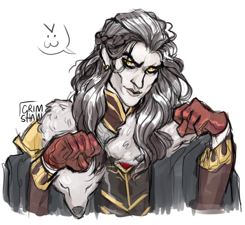 mossrotts's tweet photo. Some channel point sketch redeems! It means so much to me that y'all hang out in my streams enough to build up that many points, thank you. <3 Lich Dixy for @LichDoll, flower crown Venali for @DapperWarlock, and a sexy Strahd for my CoS GM. https://t.co/df5ImAQOmS