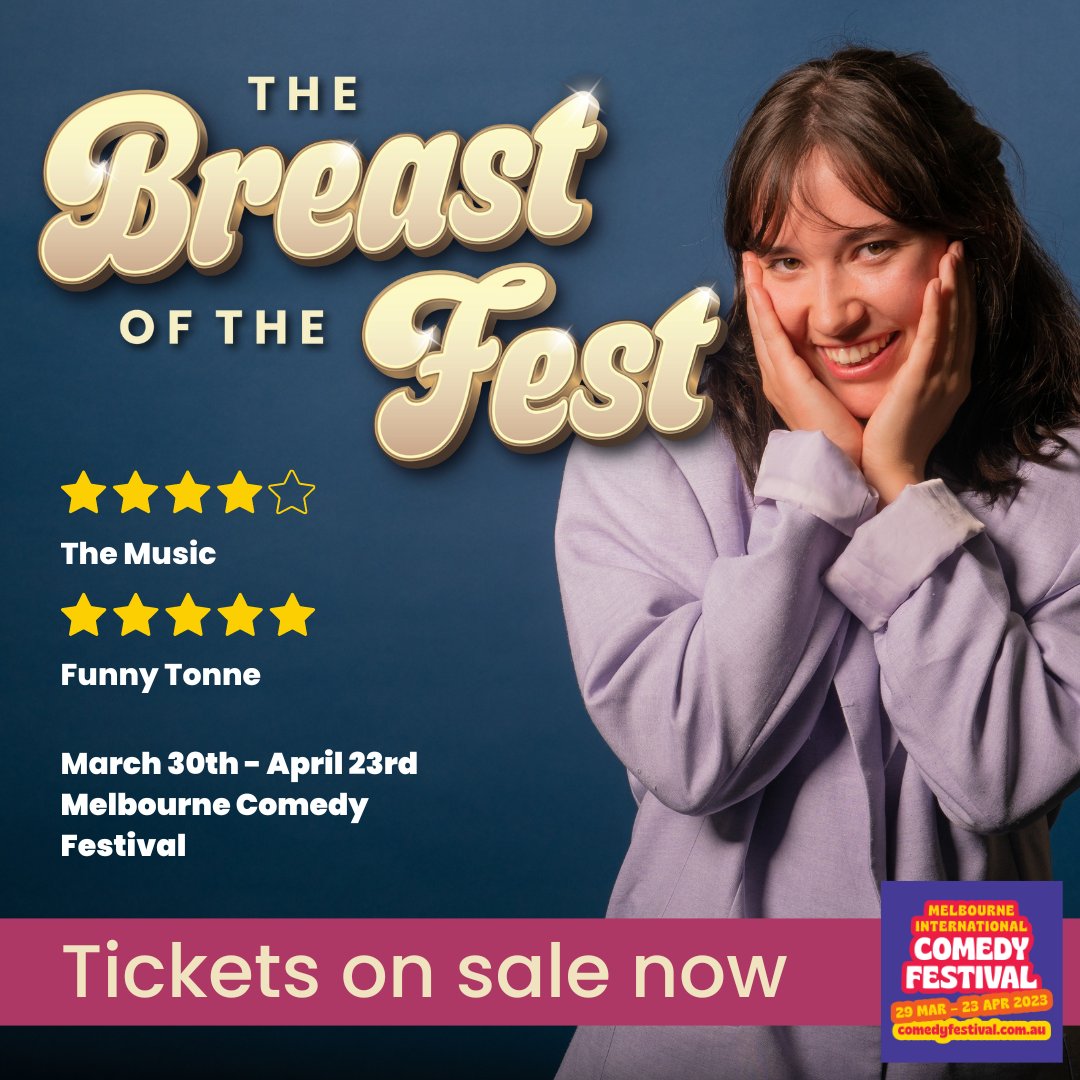 Returning to The Breast of the Fest at the upcoming <a href="/micomfestival/">Melbourne International Comedy Festival</a> is Christina Schmidt! Christina’s delightfully deadpan comedic style has been described as "not only damn funny but rather adorable". Definitely a talent to watch! 🎟️ bit.ly/botf2023 #MICF #Melbourne