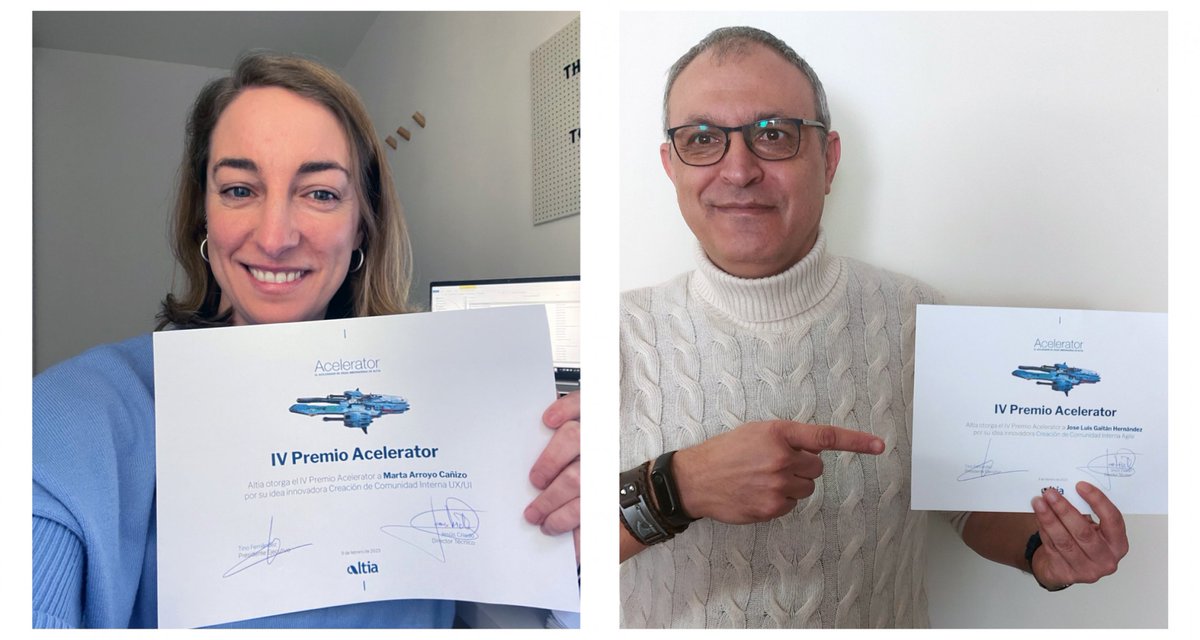 WeAreAltia's tweet image. Dentro de nuestros programas internos está #Acelerator, donde hay sitio para todas las ideas que nos ayuden a mejorar procesos o conocernos mejor.

En la IV ed., las ideas ganadoras han sido la creación de comunidades internas de UX/UI y Agile. ¡Toca ponerlas en marcha 🚀!