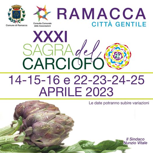 VisitSicilyOP's tweet photo. XXXI Sagra del Carciofo
dal 14 al 16 e dal 22 al 25 Aprile #Ramacca #yummysicily #eventisicilia23 #catania #visitsicilyinfo https://t.co/FehtKRi3nu