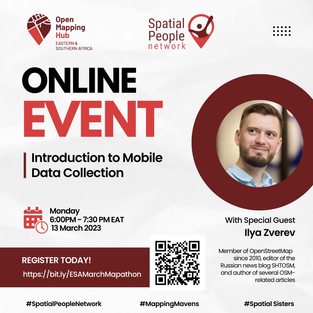 openmapping_esa's tweet photo. ๐ขLet the 100-day mapping campaign begin!
Join us for an exciting session by Ilya Zverev this evening at 6 pm EAT. Sign up now and don't miss out:
๐
https://t.co/zlfedmxi4n
#SpatialPeopleNetwork
#SpatialSisters
#MappingMavens https://t.co/9Dav0pfGgJ