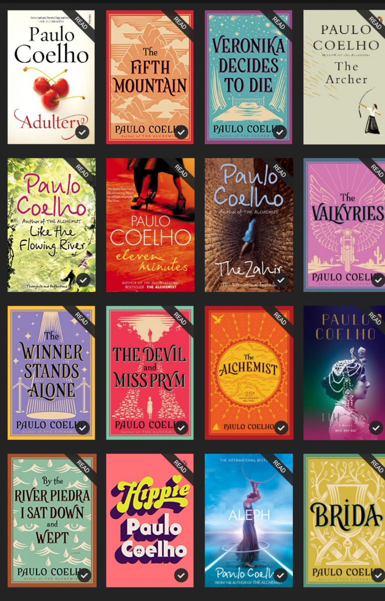 @paulocoelho Just one or two is left to finish. Everyone of them have a spiritual touch. Different shades of love.