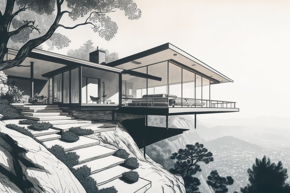 LinusEkenstam's tweet photo. You can make any architecture photo made in Midjourney appear hand sketched by just adding:

 → style: pencil sketch

💬 full prompt in ALT, as always. https://t.co/CSRJMW421o