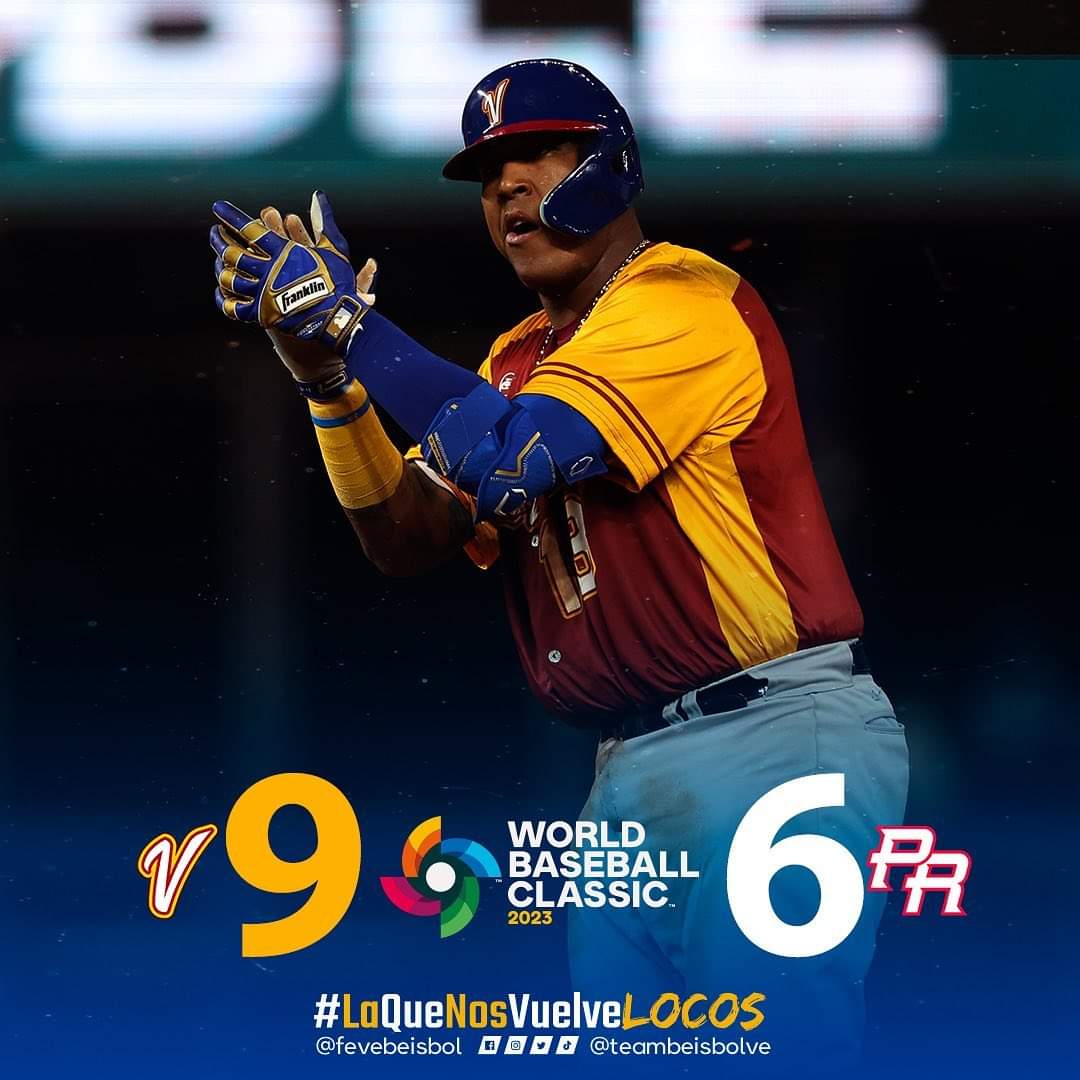 CriterioDep's tweet photo. ¡SUPREMACÍA VENEZOLANA! 💪🏻

El #TeamBeisbolVenezuela 🇻🇪 ganó (9-6) a Puerto Rico 🇵🇷 en su segundo partido del Clásico Mundial de Beisbol 🏆.

🔥 Salvador Pérez bateó de 4-4 con jonrón y 5 impulsadas. Pablo López ganó al lanzar 4.2 innings con solo una carrera.

#CriterioDeportivo https://t.co/wldzkzKpK4