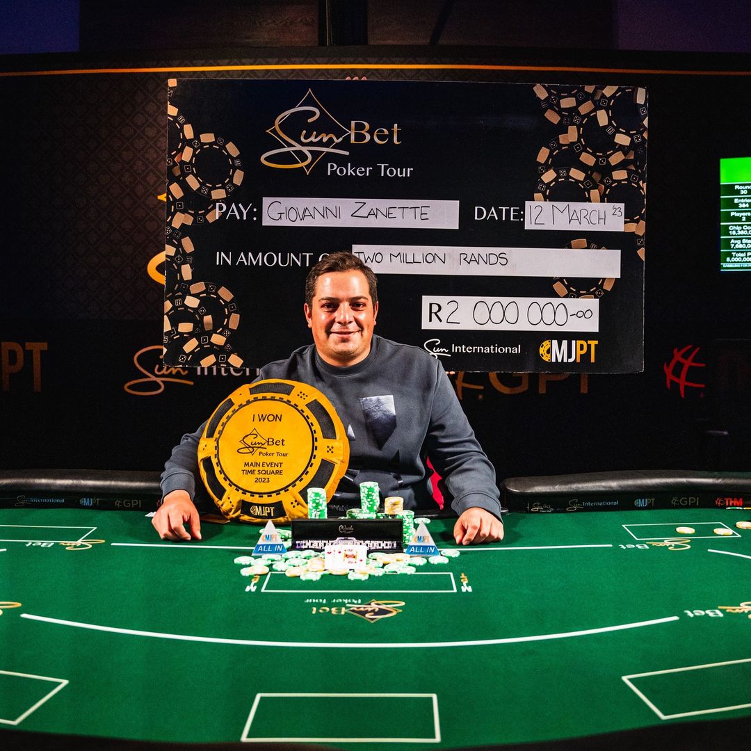 Congratulations to Giovanni Zannette on being the Main Event winner! 🤩

Your skill and strategy has paid off, and we're thrilled to see you come out on top. Keep crushing it at the tables!

#SunBetPokerTour #SunInternational