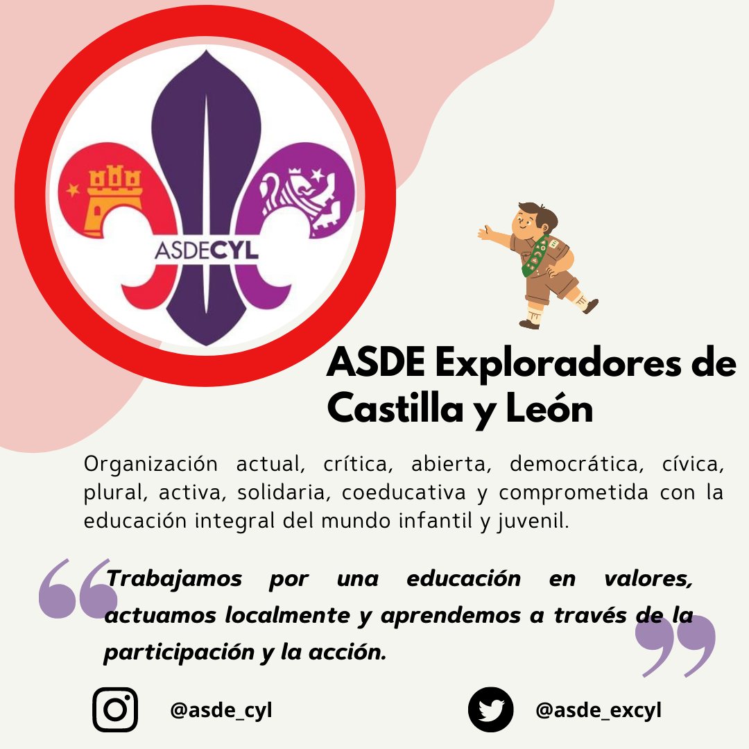 POI_CyL's tweet photo. 👋 ¡Lunes de presentación!

💜 @asde_excyl es una ONG actual, crítica, abierta, #democrática, cívica, plural, activa, #solidaria, coeducativa y comprometida con la educación integral del mundo #infantil y #juvenil.⁣ https://t.co/06PqYClCiy