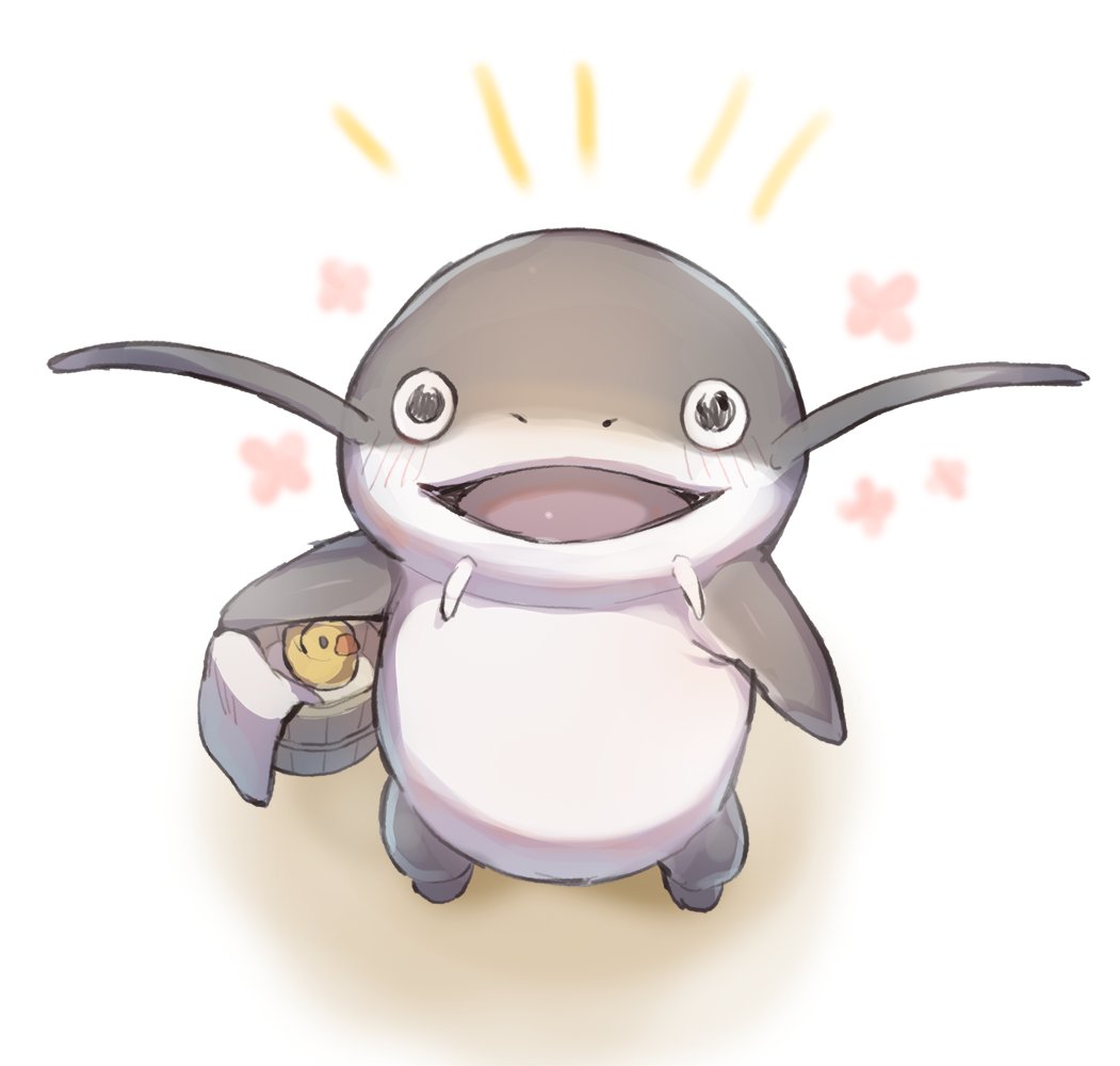 no humans open mouth pokemon (creature) solo blush holding smile  illustration images