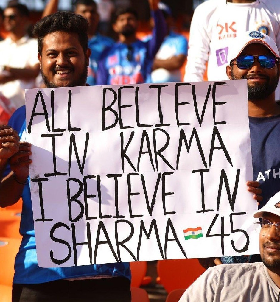 CricCrazyJohns's tweet photo. Rohit Sharma fans in the 4th BGT Test. https://t.co/GJUPCCPQUW