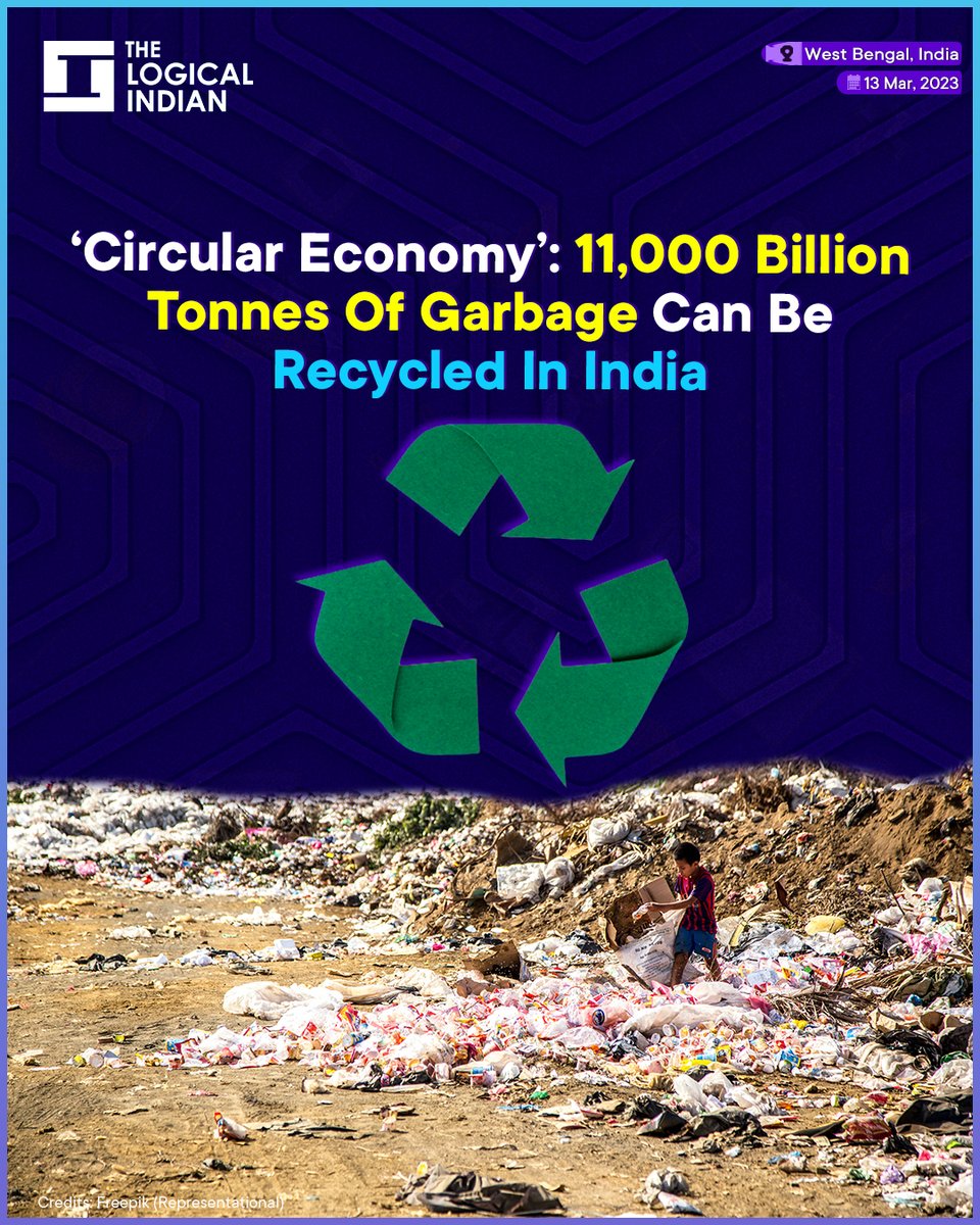LogicalIndians's tweet photo. Bhupender Yadav, Union Minister for Environment, Forest, and Climate Change, said in Kolkata that 11,000 billion tonnes of garbage accumulated in India can be recycled with emphasis on the "circular economy."
#circulareconomy #RecyclingMatters #wastemanagementsolution https://t.co/Og8KNQpUbZ